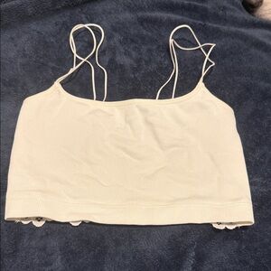 Hollister Women's Cream Spaghetti Strap Top